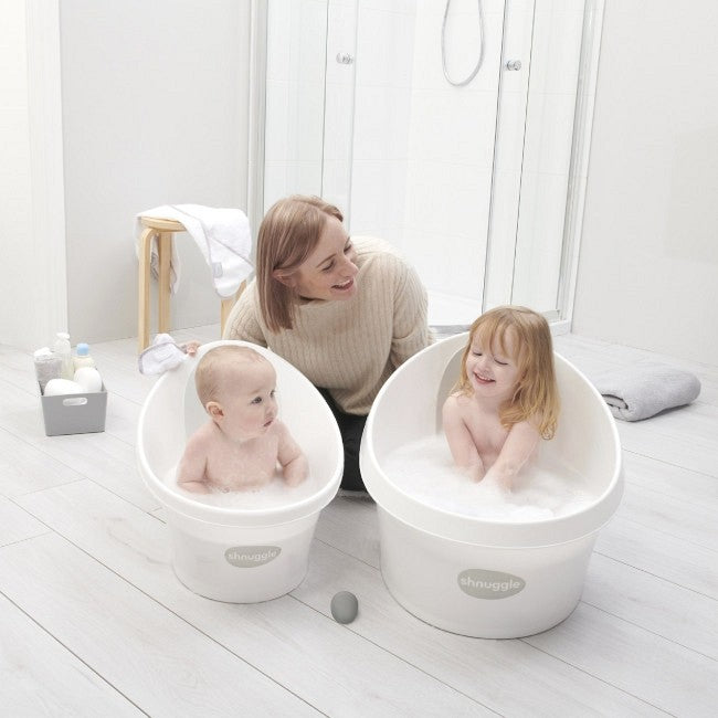 Shnuggle Banheira XL - Branca c/ encosto Cinza