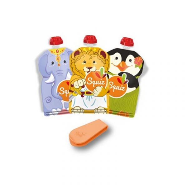Squiz - Conjunto de 3 Bolsas de Alimentação Reutilizáveis