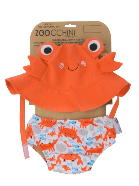 ZooCchini - Conjunto de Banho Chapéu e Cueca 12-24 meses - Caranguejo