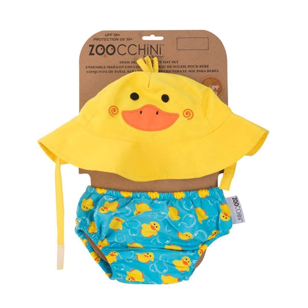 ZooCchini - Conjunto de Banho Chapéu e Cueca 6-12 meses - Pato