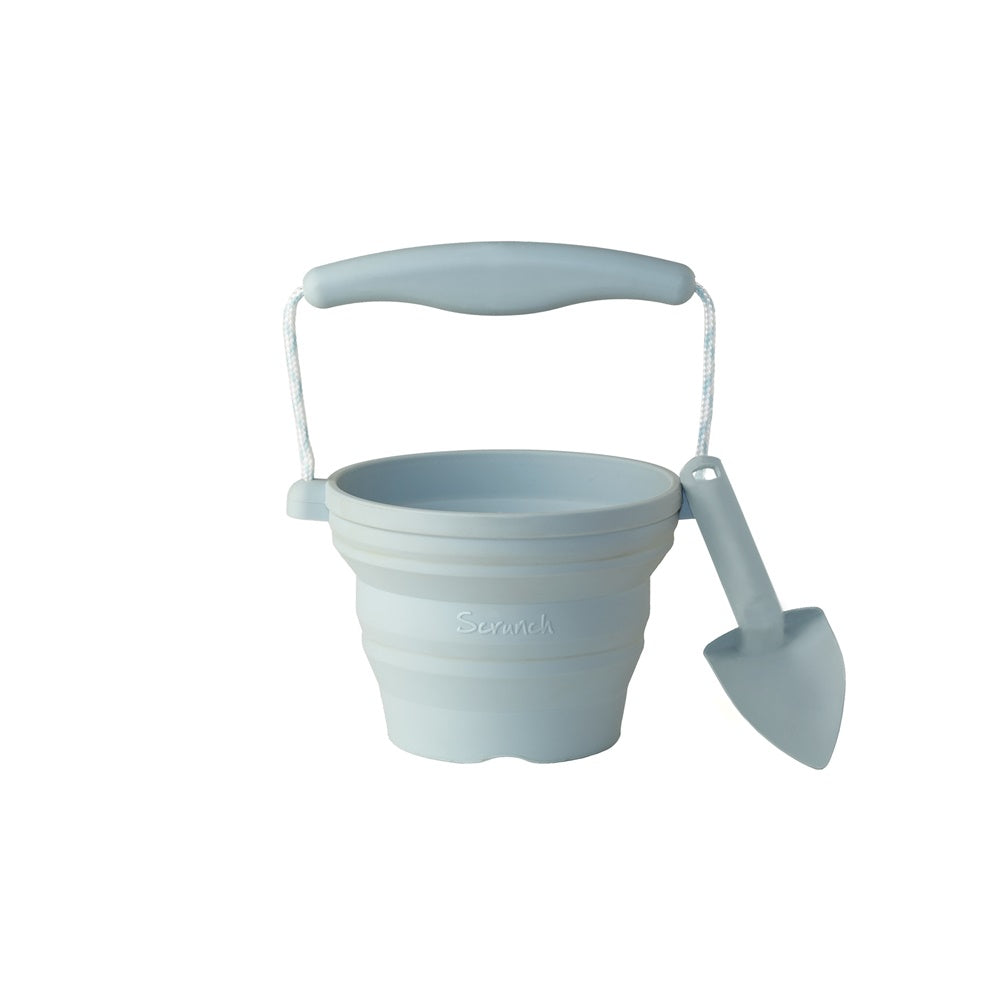Scrunch - Mini Balde de Praia em Silicone c/ Pá - Azul