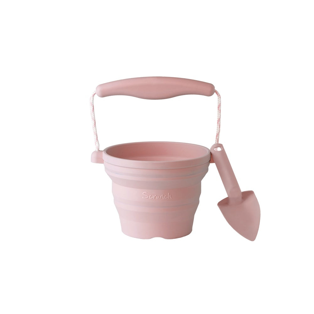 Scrunch - Mini Balde de Praia em Silicone c/ Pá - Rosa