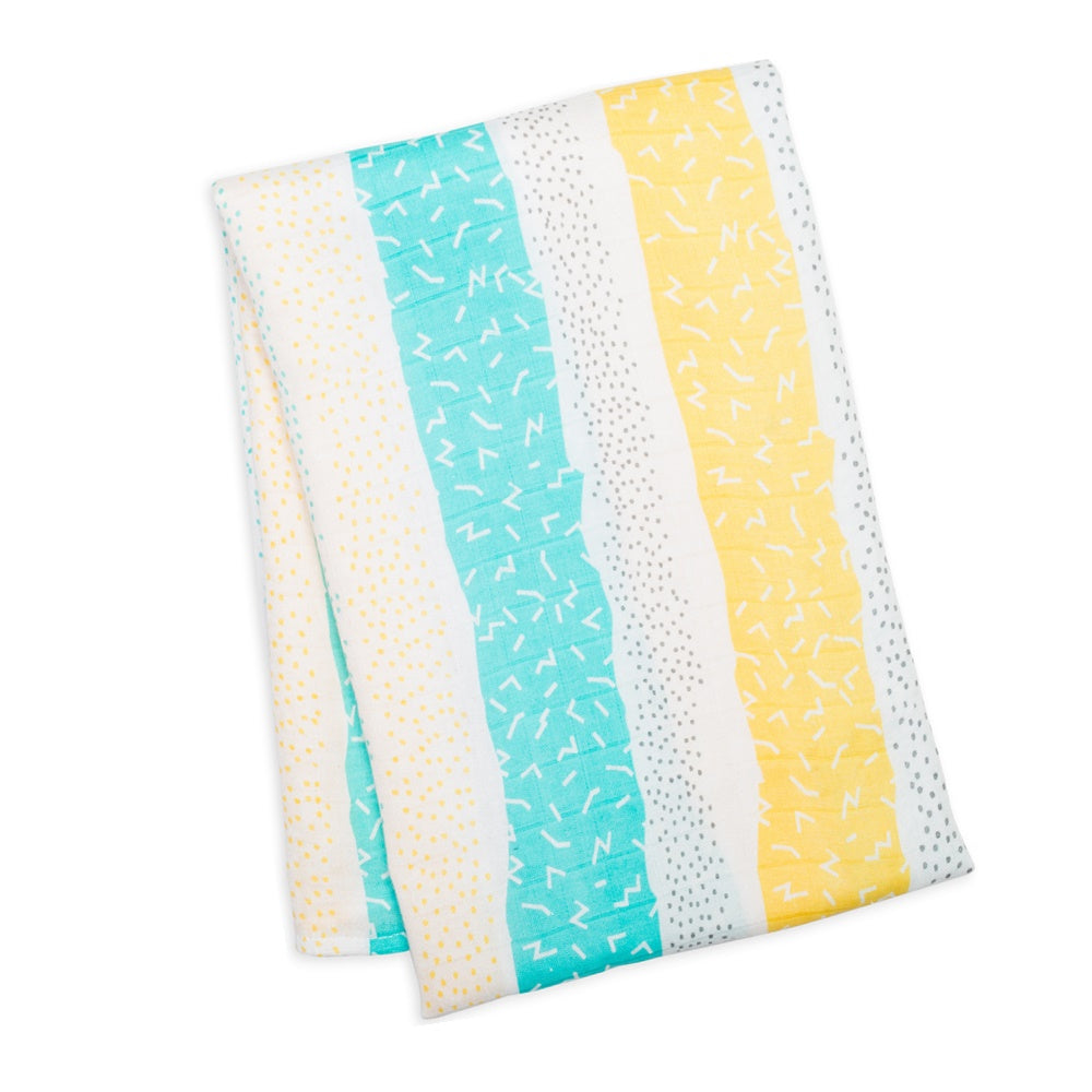 Lulujo - Musselina de Bambu 120x120cm - Ricas e Pontos Azuis