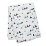 Lulujo - Musselina de Bambu 120x120cm - Triângulos Azuis