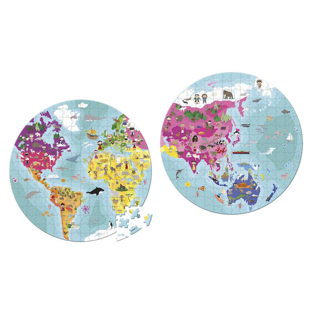 Janod Puzzle Mapa Mundo Redondo