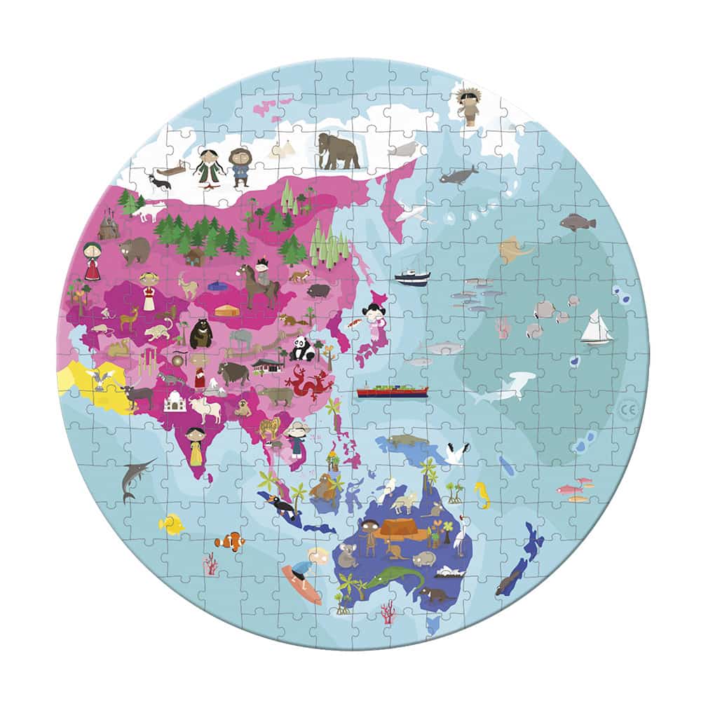 Janod Puzzle Mapa Mundo Redondo