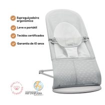 BabyBjorn Espreguiçadeira Balance Soft Mesh - Prata/Branco