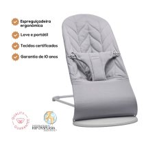 BabyBjorn Espreguiçadeira Bliss Woven Pétala - Gris Claro