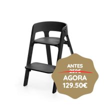 Stokke Steps Bundles - Assento Preto/Patas Pretas (Faia)