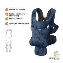 BabyBjorn Mochila Porta Bebé Move Mesh - Azul Marino