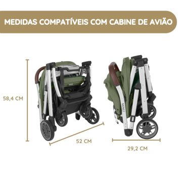 UPPAbaby Carrinho de Passeio Minu V2 medidas compatíveis com cabine de avião