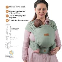 Isara Mochila Portabebé QuickTie - Sage Green Linen