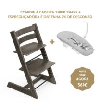 Stokke Tripp Trapp Cadeira Evolutiva (Faia) + Espreguiçadeira - Gris Bruma