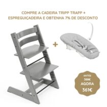 Stokke Tripp Trapp Cadeira Evolutiva (Faia) + Espreguiçadeira - Gris Tormenta