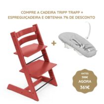 Stokke Tripp Trapp Cadeira Evolutiva (Faia) + Espreguiçadeira - Warm Red