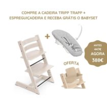 Stokke Tripp Trapp Cadeira Evolutiva (Faia) + Espreguiçadeira + Baby Set - Blanqueado