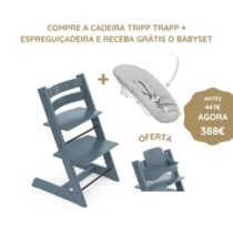 Stokke Tripp Trapp Cadeira Evolutiva (Faia) + Espreguiçadeira + Baby Set - Fjord Blue