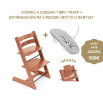 Stokke Tripp Trapp Cadeira Evolutiva (Faia) + Espreguiçadeira + Baby Set - Terracotta