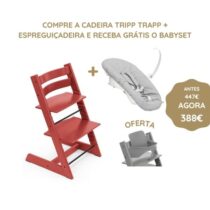 Stokke Tripp Trapp Cadeira Evolutiva (Faia) + Espreguiçadeira + Baby Set - Warm Red