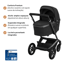 Carrinho de Passeio Fame + Alcofa da Maxi-Cosi – Conforto premium dos 0 meses aos 4 anos – Twillic Black