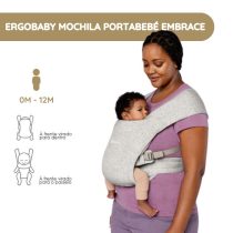 Ergobaby Mochila Portabebé Embrace - Cinza Claro