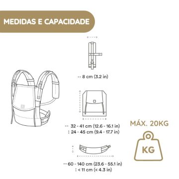 Stokke Mochila Portabebé Limas plus medidas e capacidade