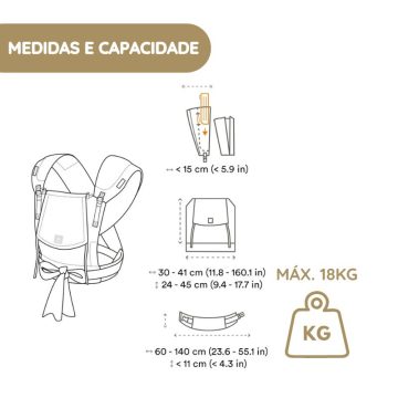Stokke Mochila Portabebé Limas plus medidas e capacidade