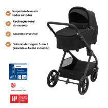 Carrinho de Passeio Oxford Plus da Maxi-Cosi – Sistema de viagem 3-em-1 – Twillic Black Bonabebe