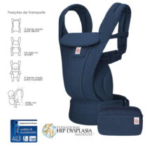 Mochila porta-bebé Ergobaby Omni Deluxe Mesh respirável em midnight blue. Recomendável a partir dos 0 meses.