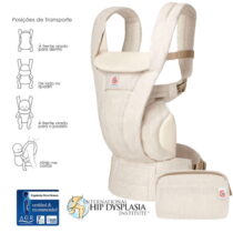 Mochila porta-bebé Ergobaby Omni Deluxe em Linho Natural respirável em natural. Recomendável a partir dos 0 meses.