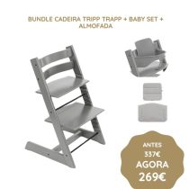 Stokke Bundle Cadeira Tripp Trapp + Baby Set + Almofada - Storm Grey