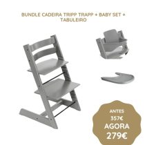 Stokke Bundle Cadeira Tripp Trapp + Baby Set + Tabuleiro - Storm Grey