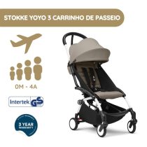 Stokke YOYO 3 Carrinho de Passeio - White + Color Pack - Taupe