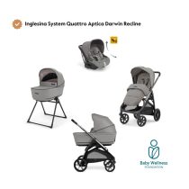 Carrinho de passeio Inglesina System Quattro Aptica Darwin Recline - Platinum Grey