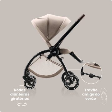 Carrinho de Passeio Rio da Britax Romer - rodas e travão