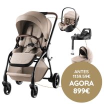 Pack Rio Carrinho de Bebé + Alcofa + Ovinho Baby-Safe Pro + Base Isofix Vario 5Z da Britax Römer - Style Teak