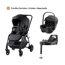 Trio Rio Carrinho + Ovinho Baby-Safe Pro + Base Isofix Vario 5Z da Britax Römer - Style Carbon Black