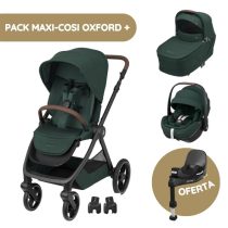 Maxi-Cosi Carrinho de Passeio Oxford Plus + Pebble 360 Pro2 + Base FamilyFix 360 Pro - Twillic Green