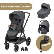 Maxi-Cosi Carrinho de Passeio Oxford Plus + Pebble 360 Pro2 + Base FamilyFix 360 Pro - Twillic Graphite