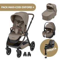 Maxi-Cosi Carrinho de Passeio Oxford Plus + Pebble 360 Pro2 + Base FamilyFix 360 Pro - Twillic Truffle