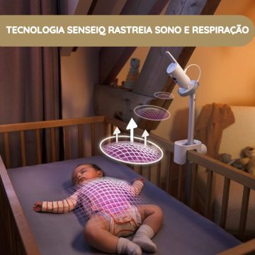Philips Avent Intercomunicador Night Owl 2.0 Premium tecnologia SenseIQ rastreia sono e respiração