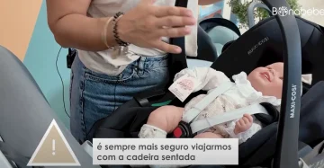 É sempre mais seguro viajar com a cadeira sentada