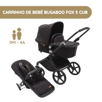 Bugaboo Carrinho de Bebé Fox Cub completo - Midnight black