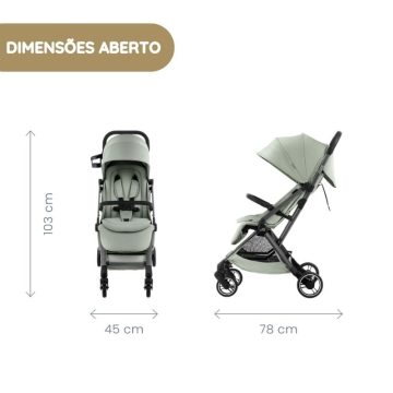 Britax Römer Carrinho de Bebé Flylite dimensões aberto