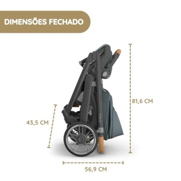 UPPAbaby Carrinho de Bebé Cruz V3 dimensões fechado