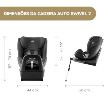 Britax Romer Cadeira Auto Swivel 2 dimensões da cadeira auto swivel 2