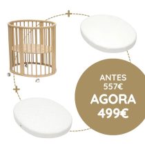 Stokke Sleepi Mini Berço + Colchão + Lençol - Natural